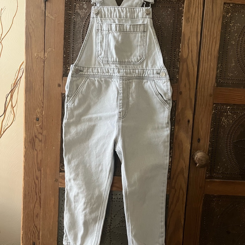 Zara Kids Light Gray Denim Overalls